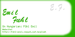 emil fuhl business card